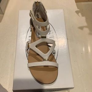 Comly white snake sandals